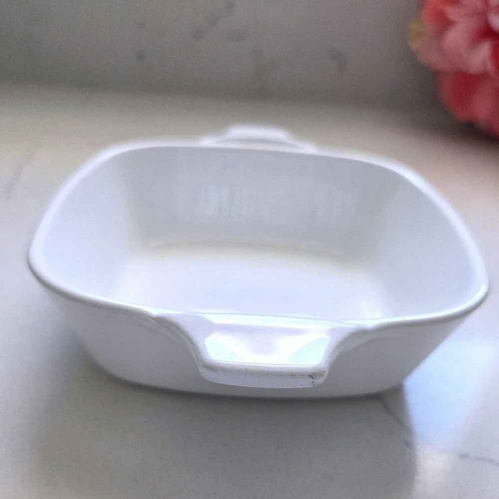 VTG 60s Corning Ware P-41 Petite Pan Blue Cornflower White Square Casserole Dish